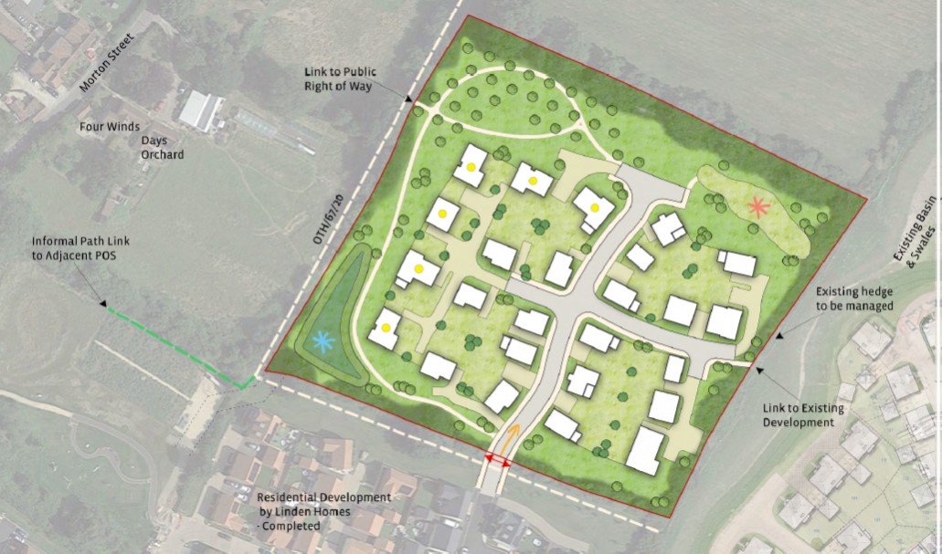 Proposed new homes at Post Farm in Thornbury, Bristol