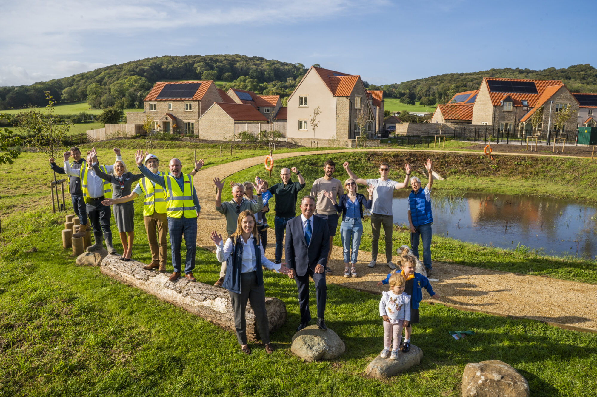Dr Liam Fox MP has opened the natural play area at Ryves Vale in Tickenham