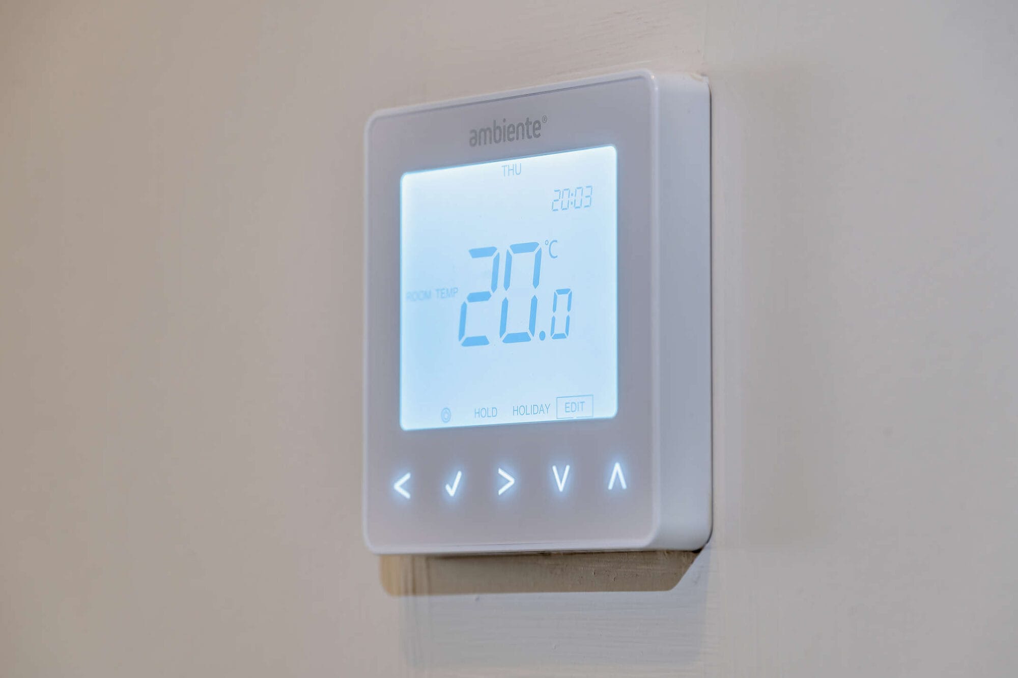 Example of Newland Homes programmer and thermostat at sister development