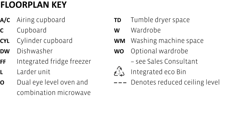 The Honington - Floorplan Key