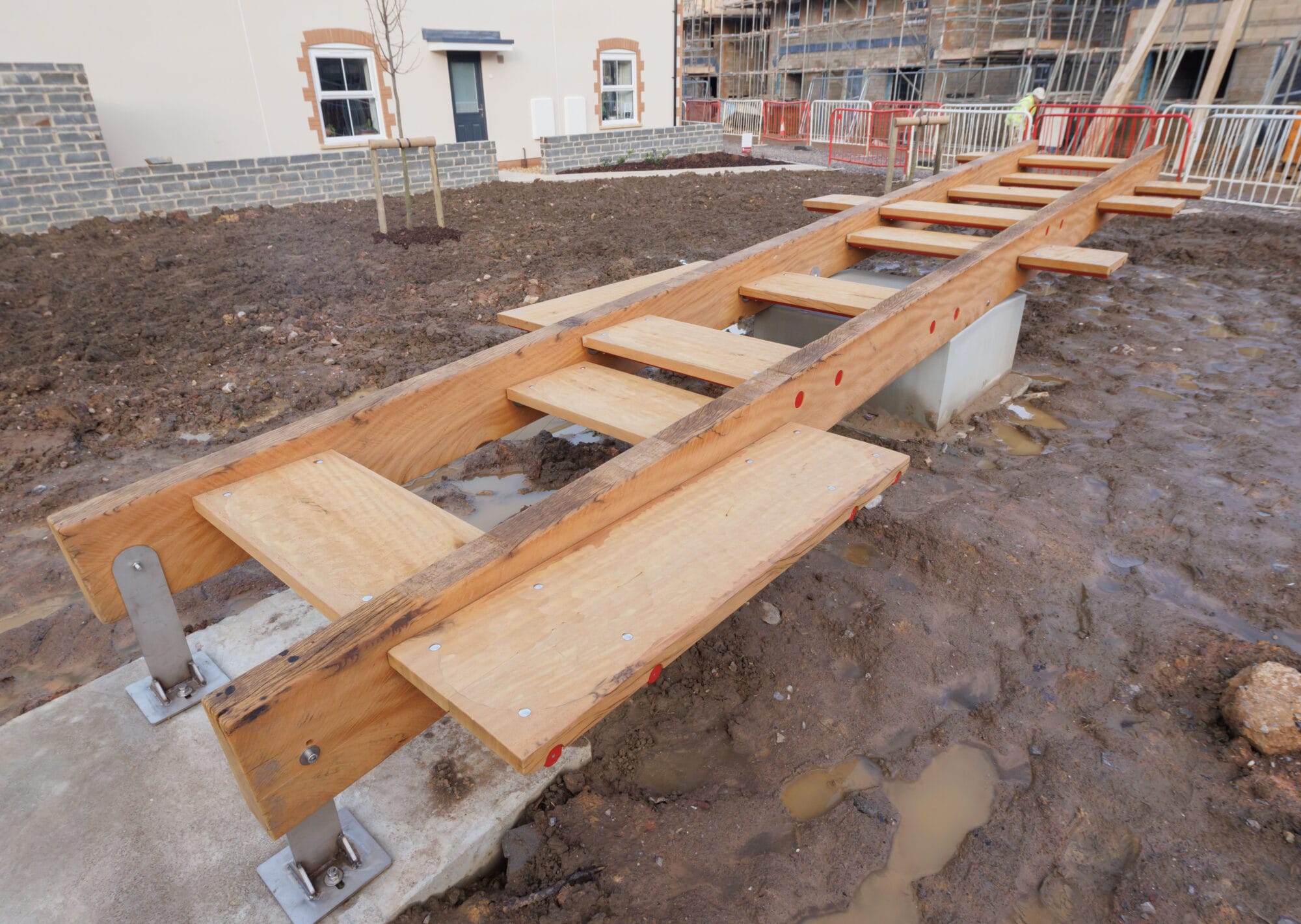 The Great Beam public art being installed