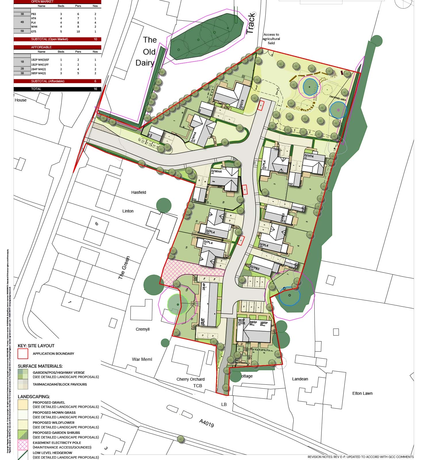 Proposed homes at Uckington Site Layout