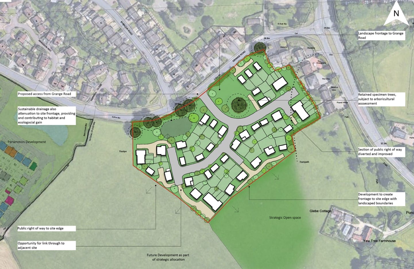 Proposed new homes at Whaddon