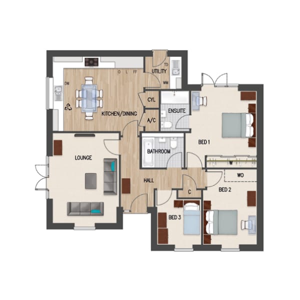 the addington house type day's rise floorplan ground floor plot 26