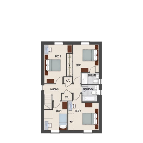 the prestbury house type day's rise floorplan first floor