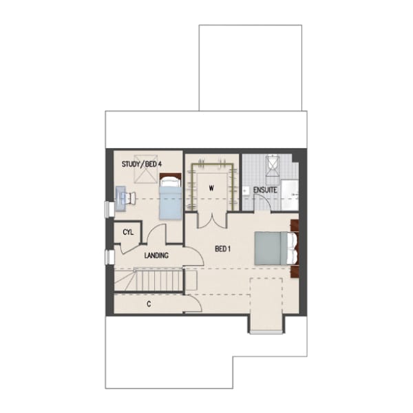 the stancombe house type day's rise floorplan first floor