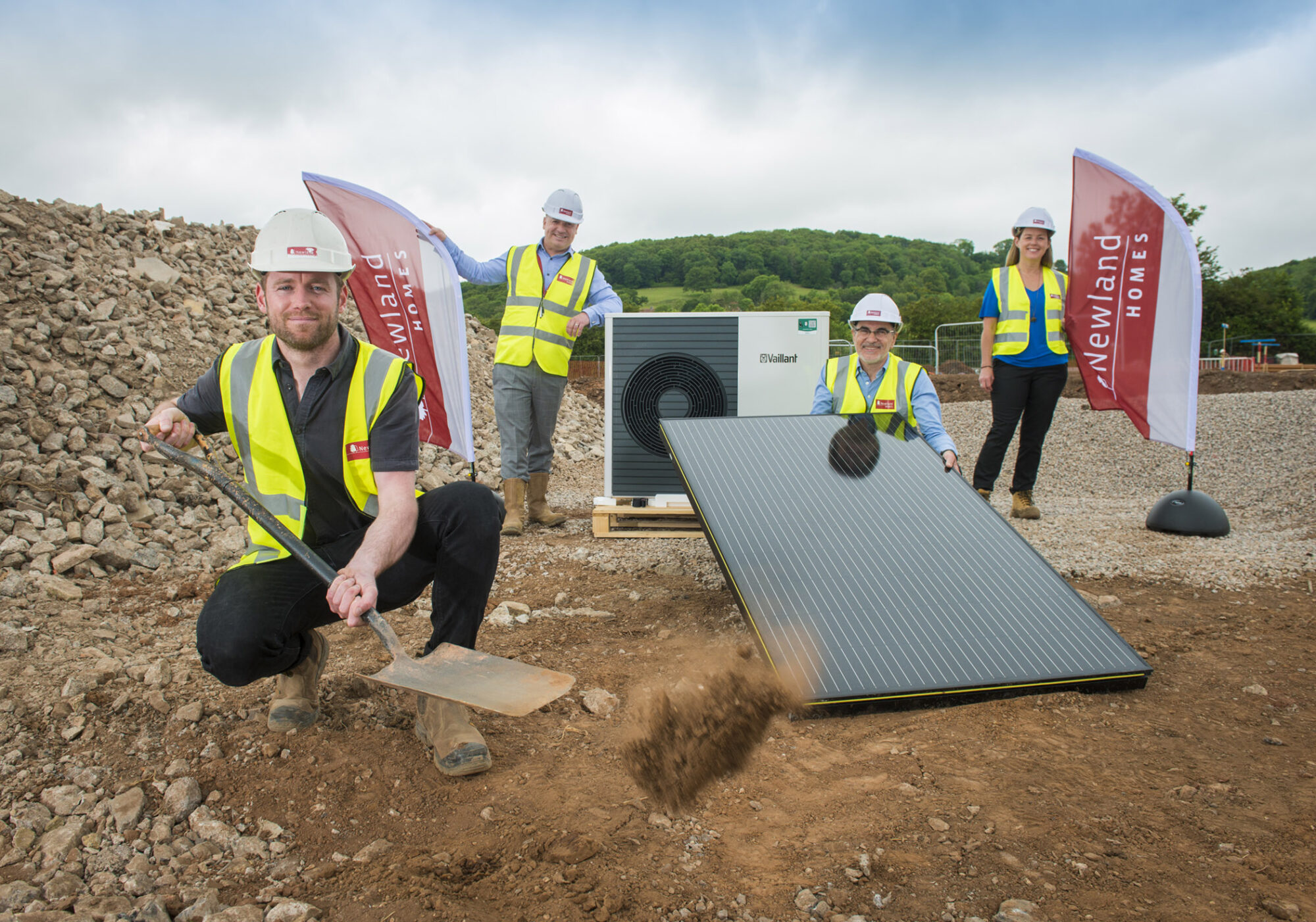 Groundbreaking image for first zero carbon homes by Newland Homes