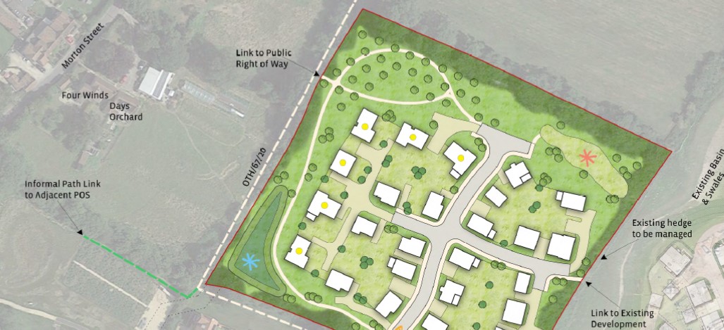 Proposed new homes at Post Farm in Thornbury, Bristol